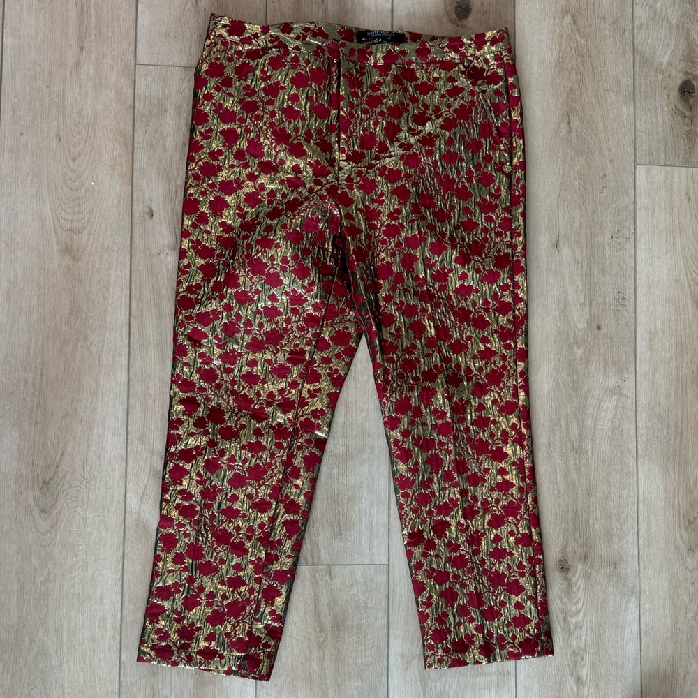 Scotch & Soda Womens Pants Red And Gold Pattern